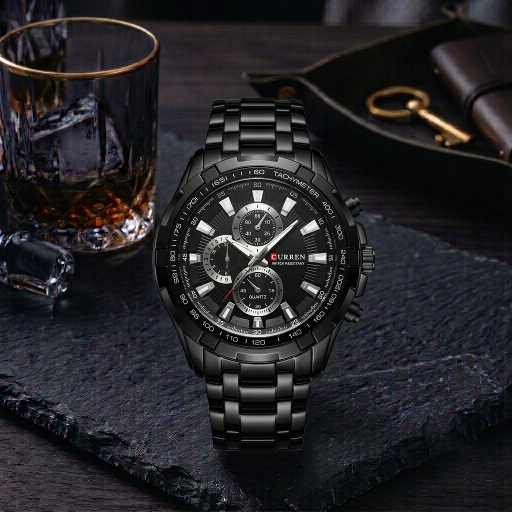 CURREN 8023 Men's Sport Military Watch – All Black