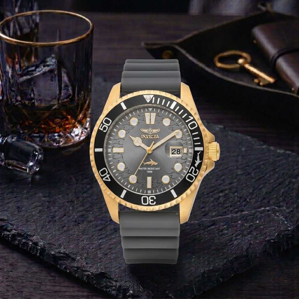 Invicta Pro Diver Men's Watch – Gold & Charcoal Dial, Model 47171